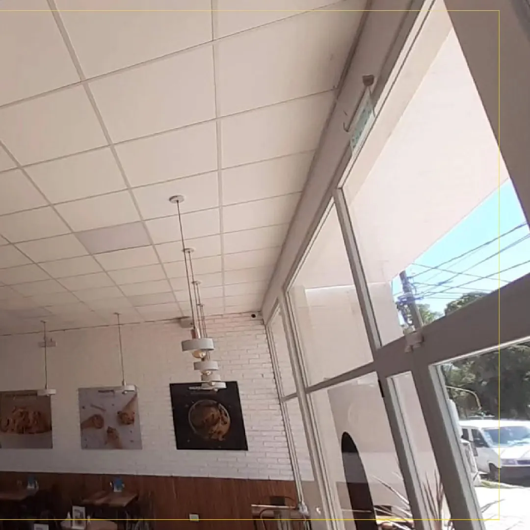 Cielorraso desmontable instalado en un local comercial
